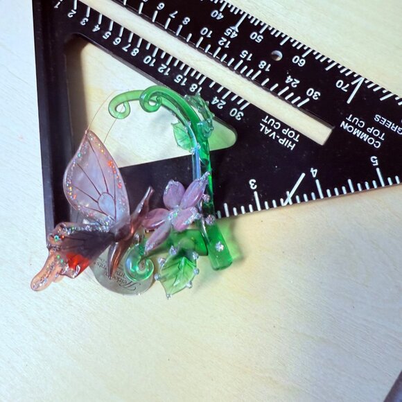 Ashton Drake Art Glass Ornament VTG Heirloom Butterfly Dewdrop Garden Friends - Picture 9 of 15